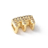 Brass Micro Pave Clear Cubic Zirconia Initial Multi-strand Links KK-S520-01G-05-2