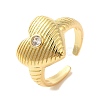 Brass Micro Pave Cubic Zirconia Solitaire Ring RJEW-P098-19G-1