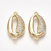 Brass Cubic Zirconia Links X-KK-S350-378-1