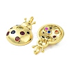 Rack Plating Brass Micro Pave Cubic Zirconia Pendants KK-A205-01G-02-2