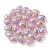 UV Plating Rainbow Iridescent Transparent Acrylic Beads OACR-C007-04C-3