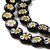 Handmade Millefiori Glass Flat Round Bead Strands LK-P011-20-4