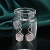 Hexagon Natural Rose Quartz Dangle Earrings EJEW-K298-01P-09-3