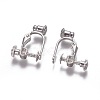 Brass Screw Clip-on Earring Converters Findings KK-F785-04S-2