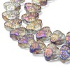 Transparent Electroplate Glass Beads Strands EGLA-F158-HR02-A-3