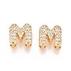 Brass Micro Pave Clear Cubic Zirconia Beads KK-T071-17G-M-1