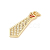 Brass Micro Pave Clear Cubic Zirconia Pendants KK-P339-21G-03-2