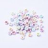 Craft Style Mixed Color Chunky Letter Acrylic Flat Round Beads for Kids Jewelry X-MACR-R481-M-2