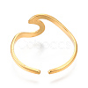 Ion Plating(IP) 304 Stainless Steel Sea Wave Cuff Rings X-RJEW-N038-115LG-4