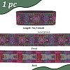 7M Ethnic Style Polyester Flower Jacquard Ribbons OCOR-WH0091-72A-02-2