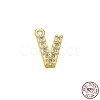 Real 18K Gold Plated 925 Sterling Silver Micro Pave Clear Cubic Zirconia Charms STER-P054-10G-V-1