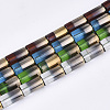 Half Electroplate Glass Beads Strands EGLA-S177-01-1
