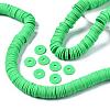 Flat Round Handmade Polymer Clay Beads CLAY-R067-12mm-08-6