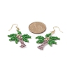 Glass Seed Braided Coconut Tree Dangle Earrings EJEW-JE05169-2