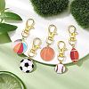 Sports Ball Alloy Enamel Pendant Decoration HJEW-JM02006-2