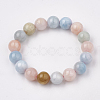 Natural Morganite Stretch Bracelets BJEW-S138-02F-12mm-1