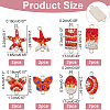 16Pcs 8 Style Rack Plating Alloy Connector Charms FIND-AR0001-64-2
