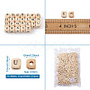 Kissitty ddPrinted Natural Wood Beads WOOD-KS0001-12-26