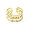 Ion Plating(IP) 304 Stainless Steel Open Cuff Ring RJEW-L109-035G-2