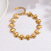 Hammered 304 Stainless Steel Bracelets Nuggets Link Chain Bracelets for Women FS-WGBFBF0-01-1