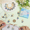 20Pcs 5 Colors Brid Theme Alloy Enamel Pendant Locking Stitch Markers HJEW-SC00084-3