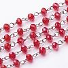 Handmade Rondelle Glass Beads Chains for Necklaces Bracelets Making AJEW-JB00038-06-1