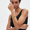 4Pcs 4 Styles Brass Round Beads Stretch Bracelets & Chain Bracelets for Women BJEW-D357-05G-3