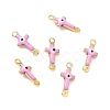 Brass Enamel Connector Charms KK-J302-08G-01-2
