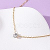304 Stainless Steel Crystal Rhinestone Flat Round Pendant Necklaces for Women NJEW-K255-48G-3