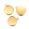 Rack Plating 304 Stainless Steel Pendant Cabochon Settings STAS-F191-14G-E-1