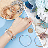 40Pcs 2 Colors Carbon Steel Round Snake Chains Stretch Bracelets Set for Women BJEW-BC0001-09-3