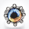 Adjustable Alloy Glass Finger Rings RJEW-T006-03A-2