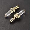 Natural Quartz Crystal Double Terminal Pointed Pendant G-H097-01G-02-3