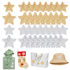 40Pcs 4 Styles Star Iron on/Sew on PVC Sequins Patches PATC-NB0001-33-1