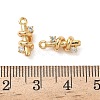 Brass Micro Pave Clear Cubic Zirconia Charms KK-B160-17G-3