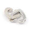 Brass Two Loops Heart Interlocking Clasps for DIY Jewelry KK-M051-01P-1