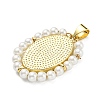 Brass with Plastic Imitation Pearl Pendants KK-G472-03G-03-2