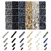 240Pcs 24 Styles Glass Twisted Bugle Beads SEED-YW0003-12-1