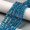 Transparent Electroplate Glass Beads Strands GLAA-F029-4mm-D01-4