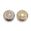 Brass Locket Pendants KK-P177-01AB-2