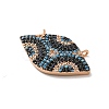 Horse Eye Rack Plating Brass Micro Pave Cubic Zirconia Charms KK-G504-05RG-2