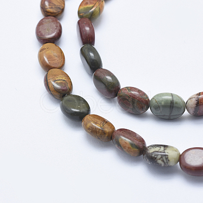 Natural Polychrome Jasper/Picasso Stone/Picasso Jasper Beads Strands G-E444-46B-1