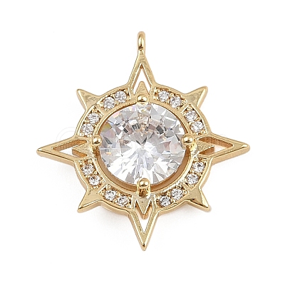 Brass Micro Pave Cubic Zirconia Pendants KK-S339-02G-1