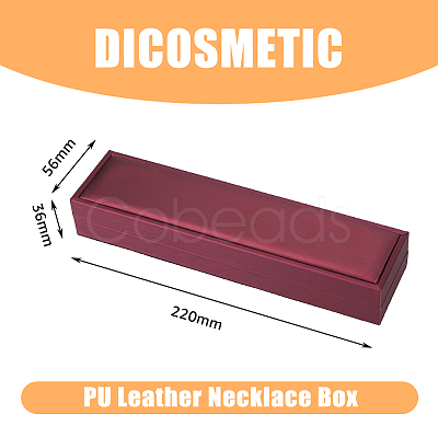 Rectangle PU Leather Necklace Storage Boxes with Velvet Inside CON-WH0094-31D-01-1