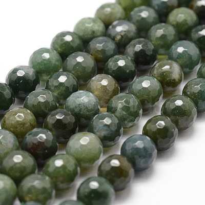 Natural Moss Agate Beads Strands X-G-D840-25-10mm-1