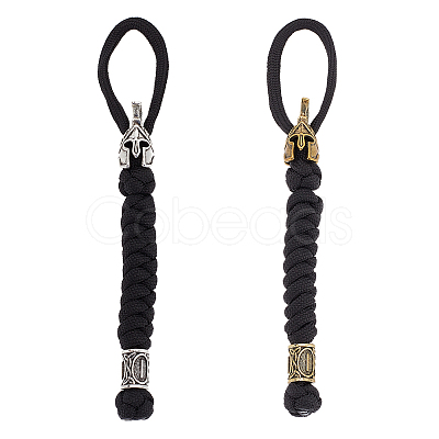 2Pcs 2 Colors Handmade Spartan Nylon Parachute Cord for Men HJEW-DR0001-03-1