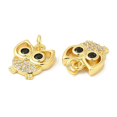 Brass Micro Pave Cubic Zirconia Pendants KK-P236-06G-1