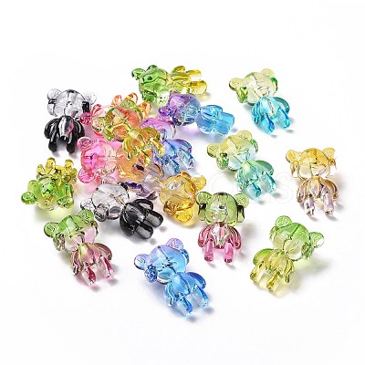 Two Tone Transparent Acrylic Beads OACR-P011-11A-1