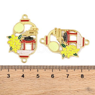 Rack Plating Alloy Enamel Oval Connector Charms FIND-M020-07G-01-1