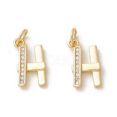 Rack Plating Eco-friendly Brass Micro Pave Clear Cubic Zirconia Charms KK-D072-01G-H-NR-1
